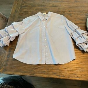 Blue and white blouse